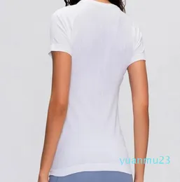 Novo yoga topos camiseta moda ao ar livre ftness roupas femininas de manga curta esportes yoga tanques correndo camisa