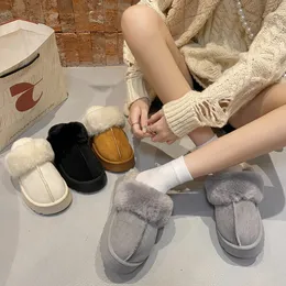 Chinelos Sapatos Mulher 2023 Pelúcia para Adultos Baixa Pantofle Plataforma Pele Flat Hoof Saltos Algodão Tecido Borracha Roma Básico Slides 231101