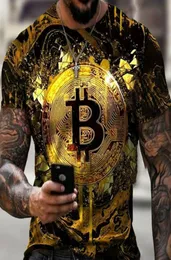 T-shirt da uomo TShirt Crypto Valuta Traders Camicie in cotone con monete d'oro7982158