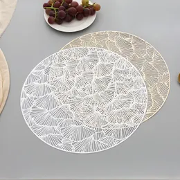 Bord mattor kuddar pvc lämnar ihålig nordisk stil icke-halk kök placemat isolering kudde maträtt kaffematte hem el dekor 51034