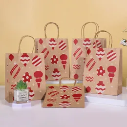 Noel Hediye Çantası Noel Kraft Kağıt Çantası Hediye Çantası Çanta Toptan LX6207