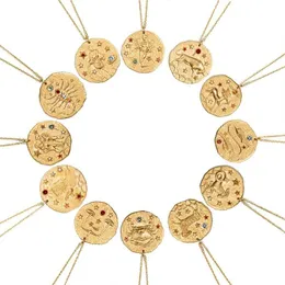 Vercret colar do zodíaco 925 prata esterlina constelação pingente de ouro colar para mulheres joias presente cx2006092280