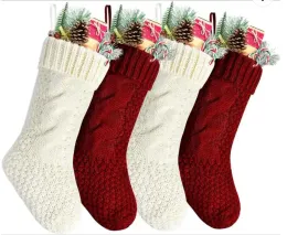Kişiselleştirilmiş Yüksek Kaliteli Örgü Noel Çorap Hediye Çantaları Örgü Dekorasyonları Noel Soccing Büyük Dekoratif Çoraplar 1102