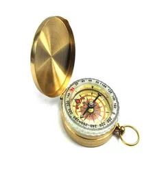 Utomhussportcamping Vandring Portable Brass Pocket Golden Multifunction Fluorescence Compass Navigation Camping Tools7654844