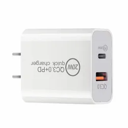 20W USB C Laddare PD Fast Charging Type C Mobiltelefonladdare Adapter för Samsung Huawei Xiaomi med detaljhandelslådan