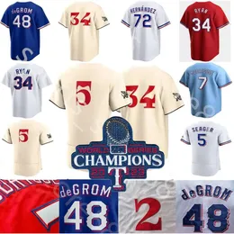 2024 مخصص S-4XL Jacob DeGrom City Connect Baseball Corey Seager Jersey Marcus Semien Josh Smith Adolis Garcia Kole Calhoun Nolan Ryan Jon Gray Hamilton