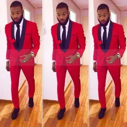 Męskie garnitury Thorndike Custom Made Therno Slim Groom Tuxedos Wedding Red Men Suit Masculino (spodni kurtki) 2 sztuki za