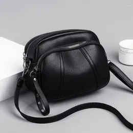 Akşam çantaları moda cep telefonu çantası kadın perçin fermuar basit yumuşak deri bir omuz crossbody women