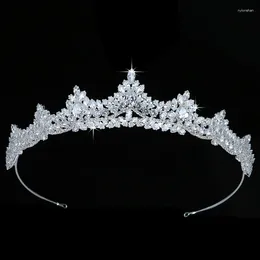 Saç klipleri taç hadiyana modaya uygun kadın düğün aksesuarları kübik zirkonya lüks mücevher bc5534 couronne de mariage
