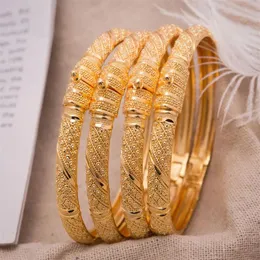 Women Bangle Gold Color Wedding Bangles for Women Bride Can OPen Bracelets indian Ethiopian france African Dubai Jewelry gifts Y12213t