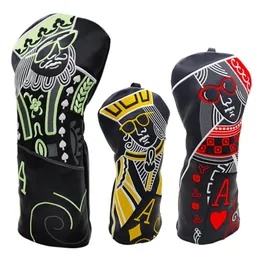 Other Golf Products Kings and queens and knights Golf Club Wood Headcovers Driver Fairway Woods Hybrid Cover Pographing in kind fast delivery 231101