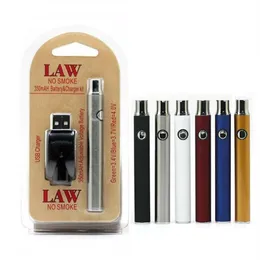 Law Vertex C.D. Vape-Akku, USB-Ladegerät-Set, 350 mAh, Vertex 510-Gewinde, vorheizen, Verdampfer, E-Zigaretten, Stift, VV-Batterien für Zerstäuberkartuschen