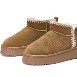 2023 Kvinnor Winter Ultra Mini Boot Designer Australiska plattformsstövlar för män riktiga läder varma ankel pälsstövlar lyxiga sko eu44sneakers storlek 35-40