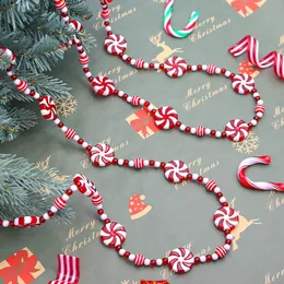 Jullekorationer färgglada godishänge julstil sötsaker pärlor sträng handgjorda barn rum xmas träd dekoration hem dekor natal 231101