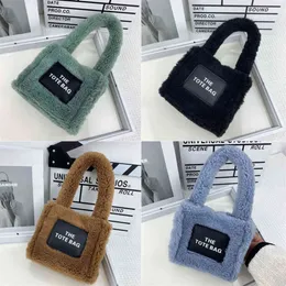 Evening Bags Women Small Plush Tote Handbags Lamb Like Fabric Wrist Plain Fluffy Warm Cloth Makeup mar cja cobs tote bag Cute Mini Purses for Girls 11