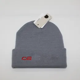 Gorro de malha bordado para mulheres designer carta sólida gorro feminino quente moda streetwear acessórios