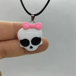 Colares pendentes yungqi punk acrílico crânio para mulheres garotas charme colar adolescentes adolescentes jóias de festas de halloween