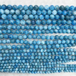 Gevşek Taş Taşları Nadir 12mm Deniz Mavisi Dominika Larimar Pürüzsüz Yuvarlak Boncuklar Mücevher Yapma Tasarım DIY Doğal Taş Taş Hediyesi