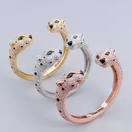 zilvergouden dubbel-end luipaard damesarmbanden armbanden ontwerper heren sieraden hoogwaardige unisex mode diamanten feest kerst trouwgeschenken vakantie verjaardag verjaardag