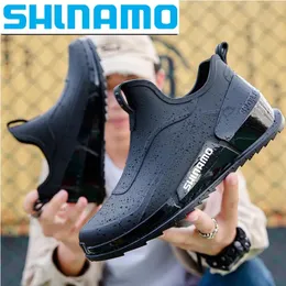 Sapatos de água masculinos sapatos de pesca botas de chuva impermeáveis botas de água ao ar livre antiderrapante leve e confortável sapatos de borracha 231102