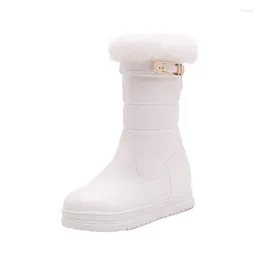 Stövlar QPLYXCO 2023 Fashion Designer Women Shoes Håll plysch Warm Winter Ankle Snow Womens Plus Size 32-43 C-60