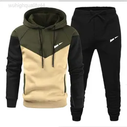Camisola calças conjunto tecnologia velo hoodies streetwear sweatshirts esportes multi cor calças masculinas