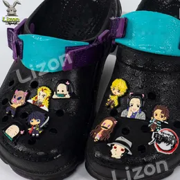 Anime Cartoon Demon Slayer Charms Shoelace Fit armband Dekorera sko Buckle Croc Jibz Ranboo Cosplay Accessories Cosplay