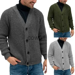 Męskie swetry jesienne zimowi mężczyźni sweter dzianinowy w rozmiarze chłopcy w stylu vintage szary guzik kardigan w górę długiego rękawu V szyja górska top XXL Street Knitwear J231102