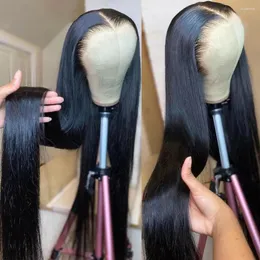 Spets frontal peruk brasiliansk remy hårben raka korta mänskliga peruker förhandsvisade för svarta kvinnor