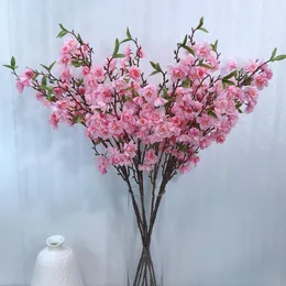 Ghirlande di fiori decorativi Fiore di ciliegio Fiore artificiale Decorazione di nozze Panno di seta Giardino esterno Decorazioni per la casa Puntelli da tiroDecorati
