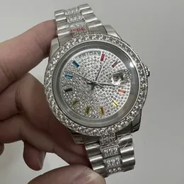 Relojes mens diamant inlagd lyxklonklocka 40mm rostfritt stål aaa 904l högkvalitativ vattentät natt glöd safir glas julklocka Montres Luxusuhr