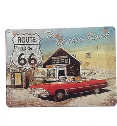 Trasa US 66 The Mother Road Retro Vintage Metal Tin Sign Plakat dla Man Cave Garage Shabby Chic Stake