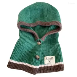 Berety kapelusz szalik dzianie czapka jesienna zima moda dzianina szyi cieplejsze dziewczęta szydełko -earflap