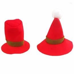 Noel Süslemeleri 10 PCS / Lot Ev Dekoracion de Navidad 2023 Para El Hogar Şarap Şişesi Noel Kapak Kırmızı Üst Kapak Şapkaları