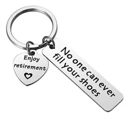 Keychains Retirement Keychain Stainless Steel No One Can Ever Fill Your Shoes Enjoy Keyring Jewelry Assistant Dentist Teacher