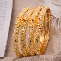 Women Bangle Gold Color Wedding Bangles for Women Bride Can OPen Bracelets indian Ethiopian france African Dubai Jewelry gifts Y12289f