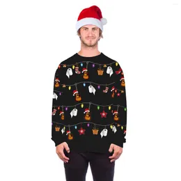 Korku Tanrı Hoodie Erkek Tasarımcı Hoodie Erkek Sweaters Noel Komik Karikatür Canavar Kar Tanesi 3D Baskılı Çirkin Jumperlar Üstü Unisex Sakullar Sonbahar Cloing