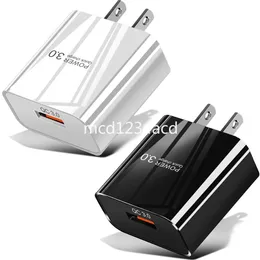 QC3.0 Hızlı Uyarlanabilir Şarj Cihazları Hızlı Şarj Eu US 3A 18W Güç Adaptörü USB Duvar Şarj Cihazı İPhone 13 14 15 Pro Max Samsung Tablet PC M1