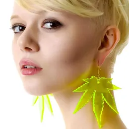 Boucles d'oreilles pendantes en acrylique pour femmes, tendance, exagération, feuilles, cœur, acide acétique, pendentif, accessoire de bijoux en résine
