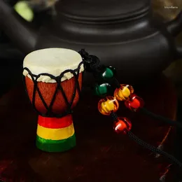 Pingente colares moda étnica mulheres homens criativo madeira djembe mini tambor africano colar jóias camisola corrente pingentes acessórios
