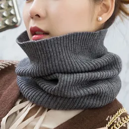 Scarves Winter Warm Cashmere Unisex Elastic Wool Knit Ring Neck Scarf Snood Female Thicken Windproof Cycling Driving Pullove O20 231101