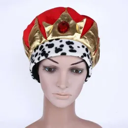 Príncipe rei princesa coroa chapéu para crianças e adultos, chapéu veet, cosplay, carnaval, vestido real, festa de aniversário