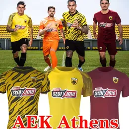 QQQ8 22 23 아테네 Araujo Aek FC 축구 유니폼 Garcia Zuber 2023 Foolball 셔츠 N. Amrabat Yellow Black Home Away K. Ansarifard Jersey