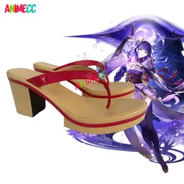 لعبة Genshin Impact Raiden Shogun Baal Cosplay Shoes Ba'al Halloween High Cheels for Women Girl Size 35-43 Cosplay