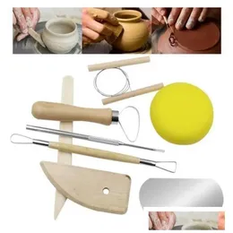 Hantverksverktyg UPS 8st/Set återanvändbart DIY Y Tool Kit Hem Handarbete Clay Scpture Ceramics Molding Ding Wholesale 10.3 Drop Delivery Garde DHCT5