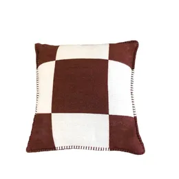 Letter Knitted cashmere wool plaid pillow case Home Sofa bed Throw orange cushion covers2666