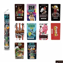 Wholesale Gumbo Plastic Pre Roll Tube Customized Stickers Bottle Smell Proof Shrink Wrap Band Cali Packing Pre-Roll Joint Tubes Drop D Dhn1X