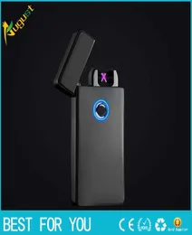 JOBON New Double Arc Lighter Windproof RAINBOW USB Recharge Lighter Cigarette Smoking Electric Lighter3389047