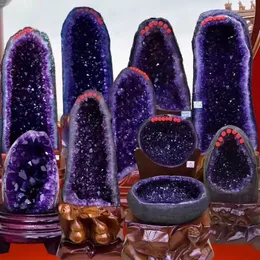 Objetos Decorativos Estatuetas Natural Uruguai Caverna de Ametista Roxo Deode Ornamentos Bacia do Tesouro Desmagnetização Proteção contra Radiação 231101