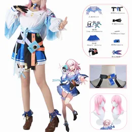 Anim Game Honkai Yıldız Demiryolu Cosplay Kostümü 7 Mart peruk gömlek etek kamera kıyafetleri cadılar bayramı karnavalı kadınlar takım elbise cosplay